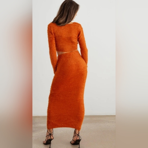 Super Soft Knit Wrap Crop Top & High Waist Махі Skirt Set #460-465 - Picture 3 of 10